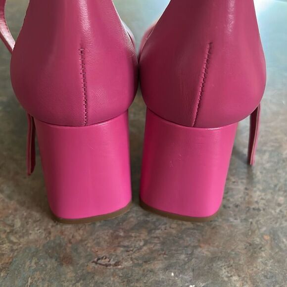 Copper Key Pink Closed Toe Block Heel Ankle Strap Heels Sz 8 - Picture 4 of 7